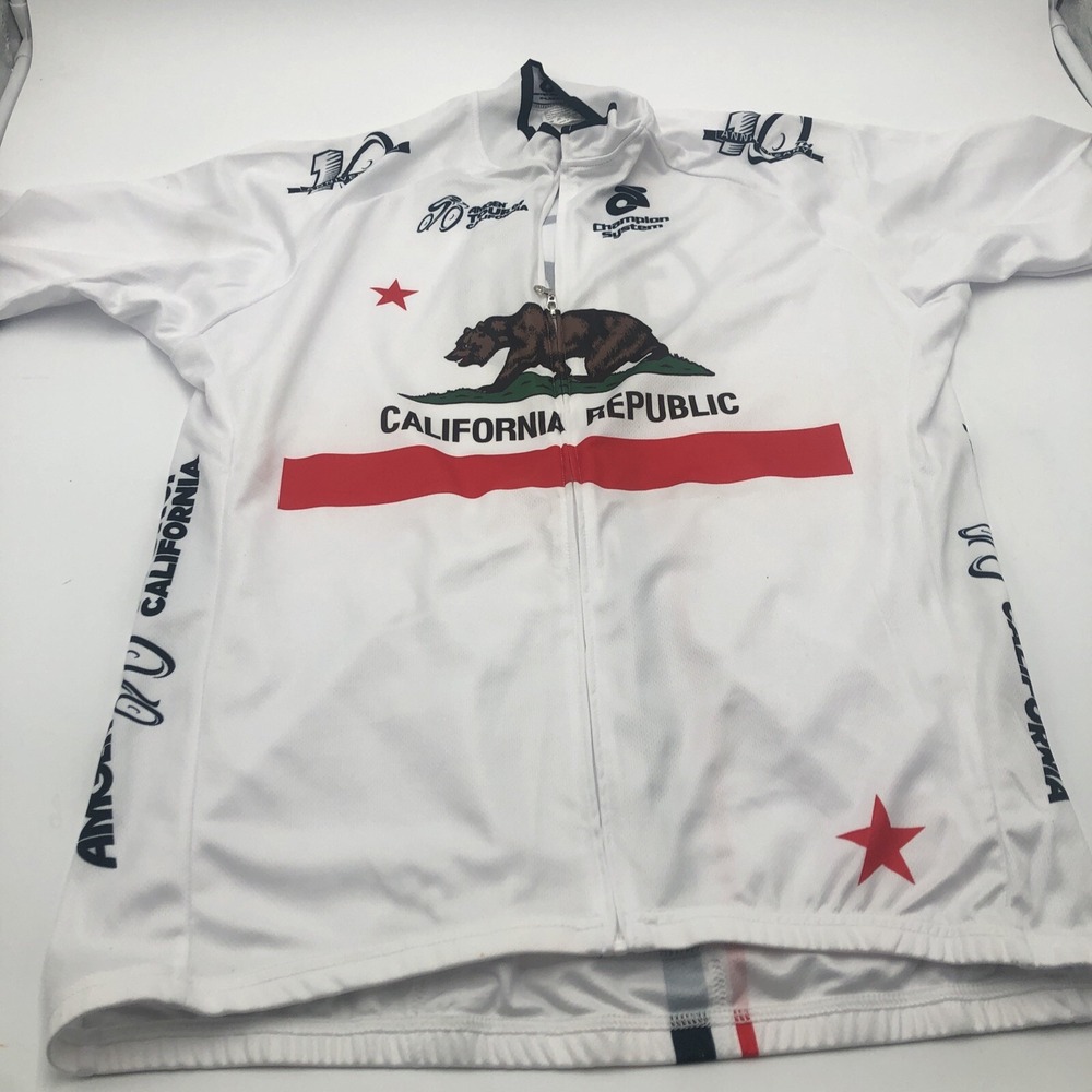Amgen Tour 10th Anniversary Bicyclist Shirt California Republic‎ Bear Ryan 10 Xl